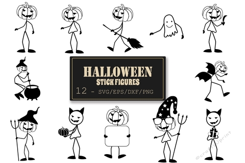 Halloween stick figures bundle