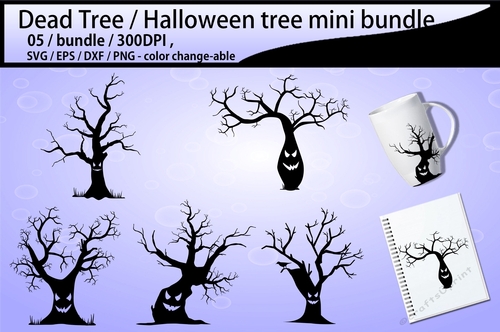 Halloween spooky tree silhouette