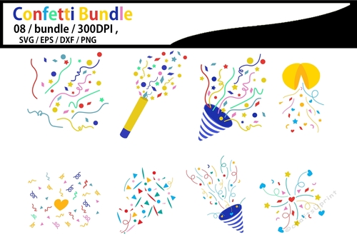 Confetti clipart bundle