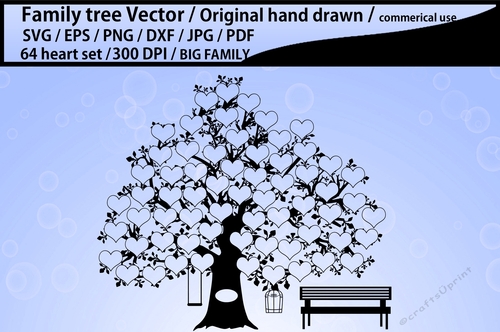 Family tree 42 heart template 