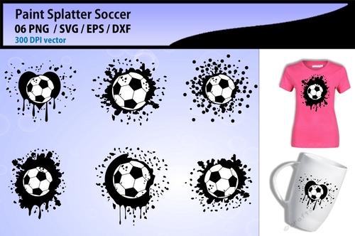 Paint splatter soccer silhouette 