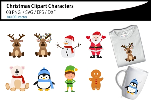 Christmas Character Clipart bundle