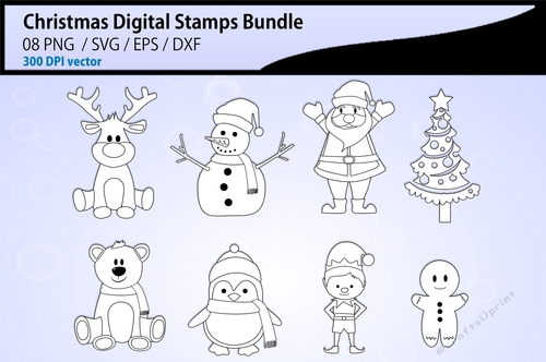 Christmas digital stamps