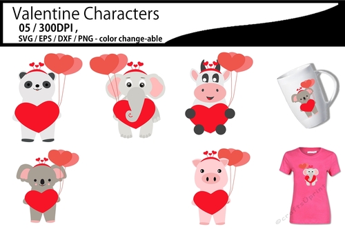 Valentine cute characters 