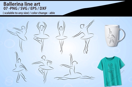 Ballerina outline silhouette