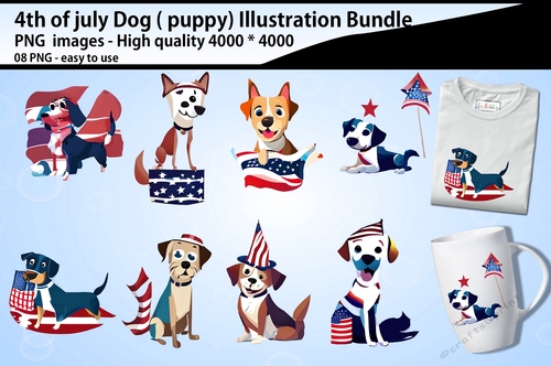 cute dog illustration bunlde