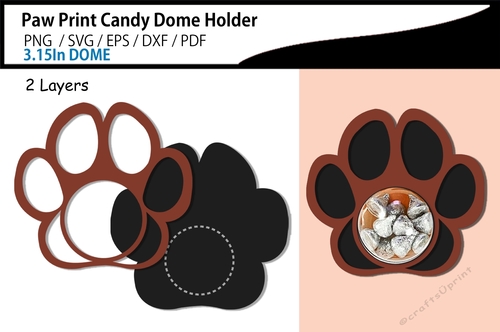 Paw print candy dome holder