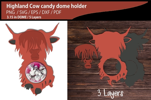 Highland cow candy dome holder