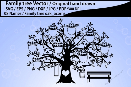 8 acorn family tree template