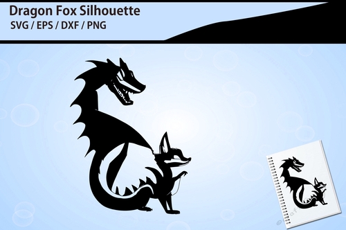 Dragon fox silhouette