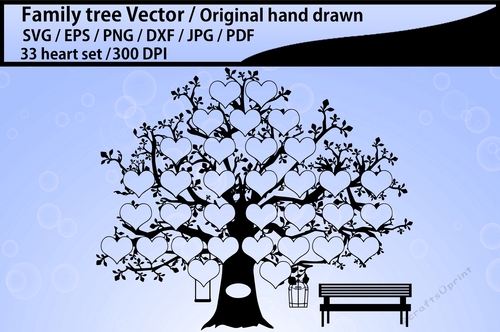 33 heart family tree template