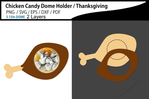 Thanksgiving chicken candy dome holder