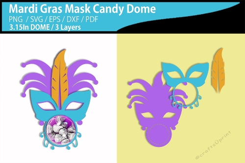 Mardi gras masquerade mask candy dome