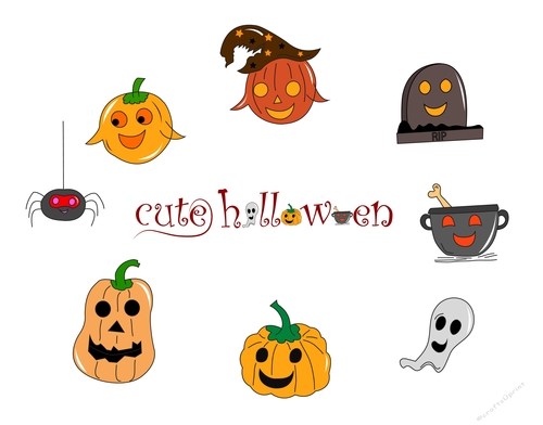 cute halloween vector graphics / halloweeen svg / halloween eps / pumpkin svg / pumpkin eps vector / commercial use