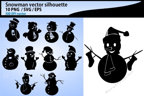 Snowman silhouette svg clipart / snowman / snowman icons / snowman black and white clipart / snowman illustration / snowman svg