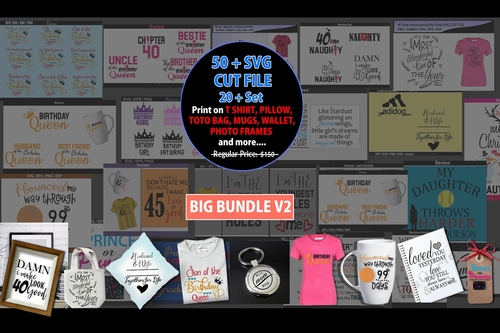 Svg cut file bundles /over 50 plus cut files / Birthday cut files