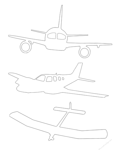 airplane digital stamps, airplane outline coloring page