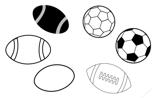 Football digital stamps, football coloring pages