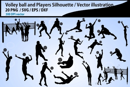 Volley ball , volley ball silhouette, volley ball players vector, EPS / SVG /volleyball players silhouette / volley ball cutting bundle