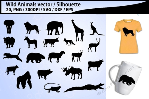 Wild Animals silhouette svg / Animals SVG Cutting Templates /Eps /Svg /Png / Dxf / wild animals bundle svg