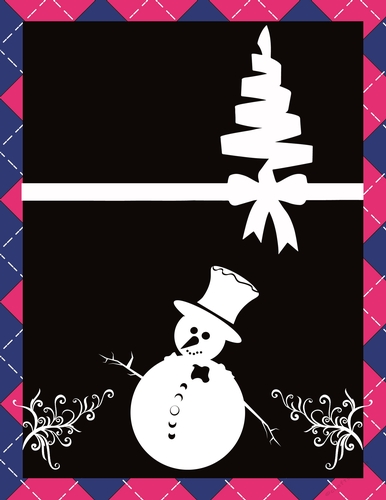 snowman silhouette card