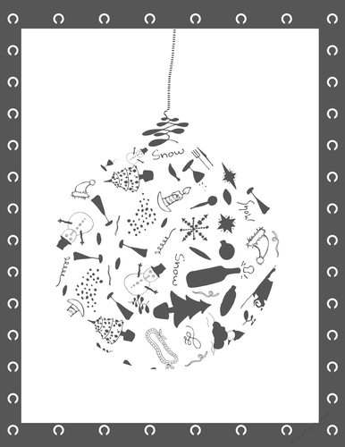 christmas empty greeting cards, kids christmas silhouette card