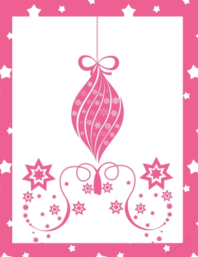 christmas ornaments pink card making background