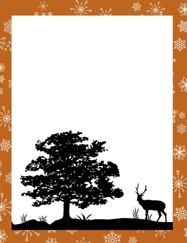 christmas silhouette card template, deer card
