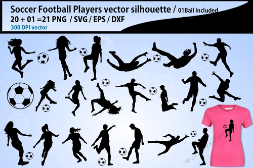 Soccer football, soccer silhouette, soccer players vector, EPS / SVG / silhouette bundle