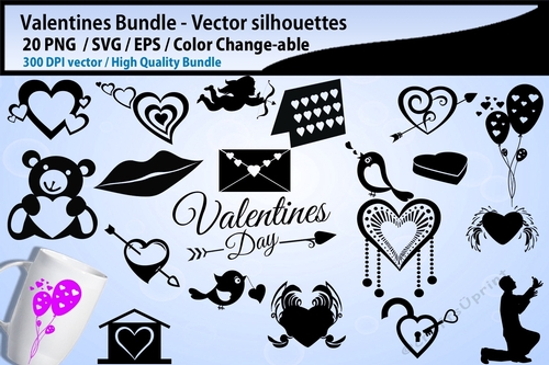 Valentines silhouette SVG Cutting Templates