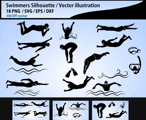 Swimmers SVG cutting files Bundle