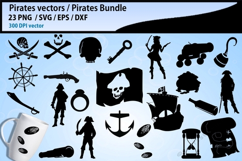Pirates SVG silhouette cutting Bundle