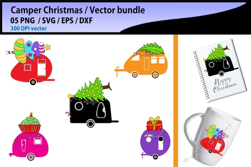 Christmas Camper SVG silhouette