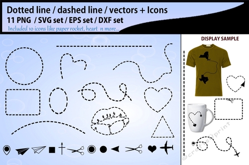 Dotted line svg and valentine dotted line