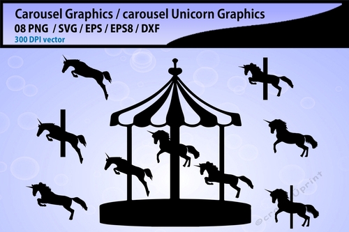carousel silhouette unicorn