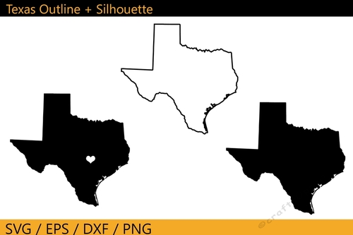Texas map outline line art