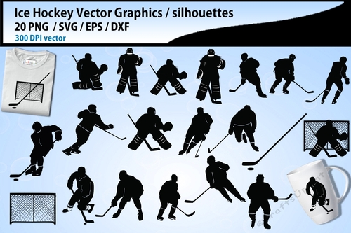 Ice Hockey svg silhouette bundle