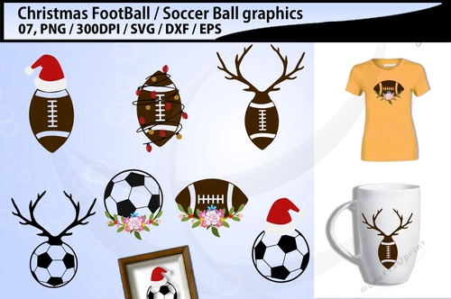 Christmas football svg and Christmas soccerball svg