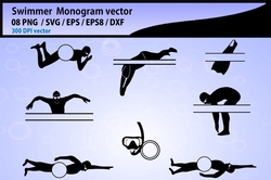 cup1038700_83612 - swimmer monogram frames 