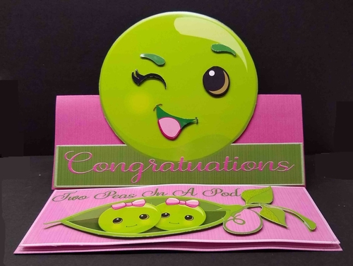 Two Peas Twin Girls Easel Card