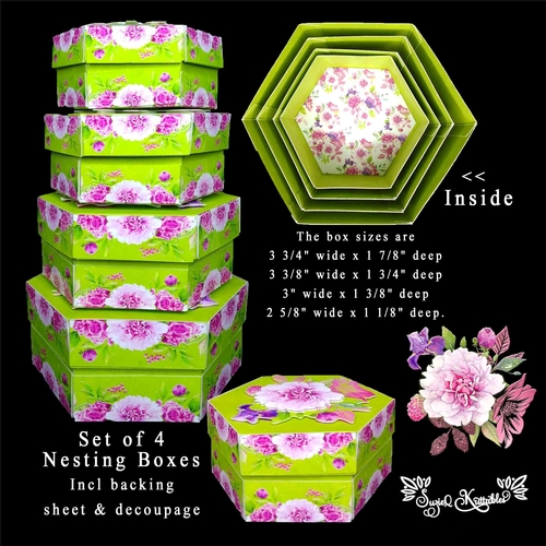 Nesting Boxes Lovely Floral Set of 4