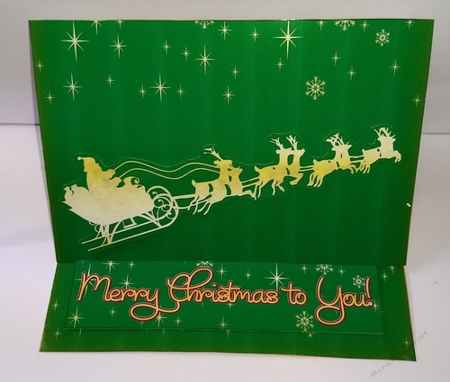 Santa Sled Easel Card Green