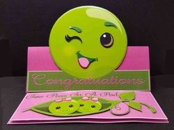 Two Peas Twin Girls Easel Card