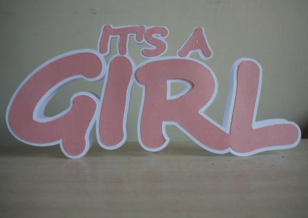 It's A Girl Wordcard