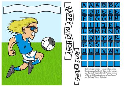 Football Banner Card - Blue