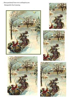 Santa Drives His Reindeer On