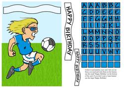 Football Banner Card - Blue