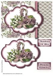 Purple Floral Basket - Quick Card