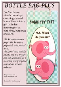 Bottle Bag - Pink Elephants
