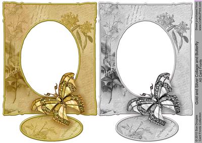 Gold and Silver Collage and Butterfly A5 Card Fronts